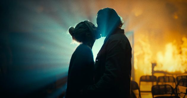 Gaga and Joaquin share a kiss in one scene of Folie À Deux