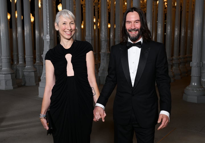 Reeves with his girlfriend, Alexandra Grant, at the 2023 LACMA Art+Film Gala.