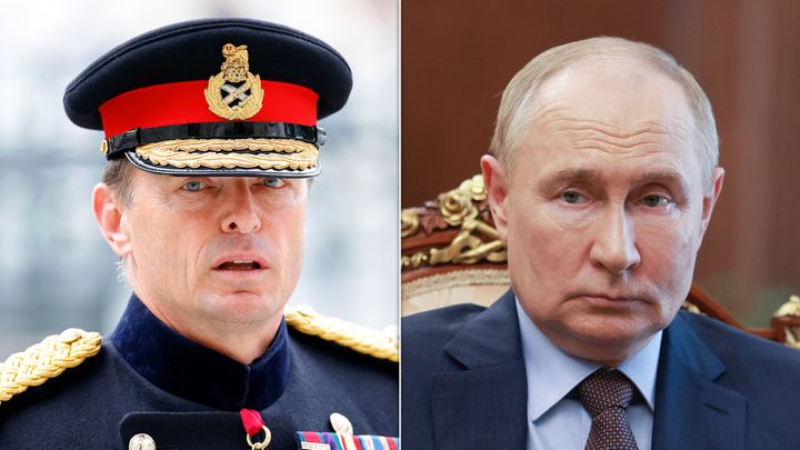 General Sir Roly Walker and Russian president Vladimir Putin