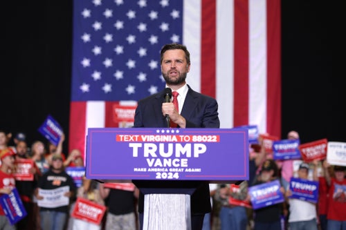 Sen. JD Vance (R-Ohio) photographed at a campaign rally on July 22 in Radford, Virginia.