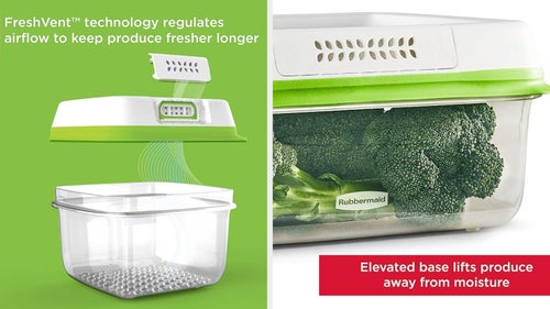 These Rubbermaid containers sport air filtering vents and elevated bases to help keep produce fresh for longer.
