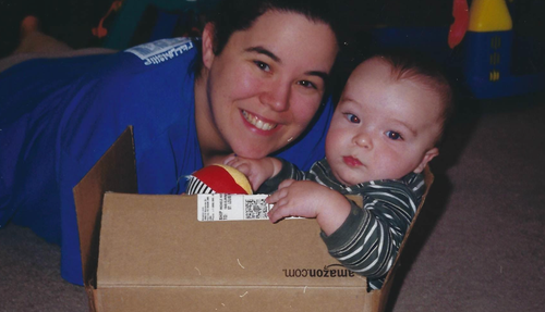 The author with Mitchell, age 9 months (2000). “Mitchell was developing perfectly!” the author writes. “We had no medical concerns until he started having symptoms when he was 12 years old.”