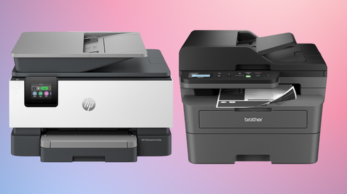 An HP OfficeJet Pro 9125e and Brother DCP-L2640DW printer.