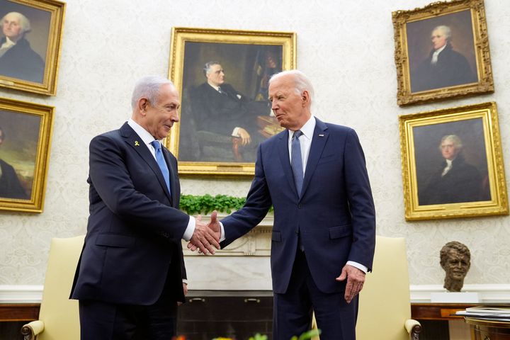 President Joe Biden meets with Israeli Prime Minister Benjamin Netanyahu in the Oval Office of the White House in Washington, Thursday, July 25, 2024. (AP Photo/Susan Walsh)