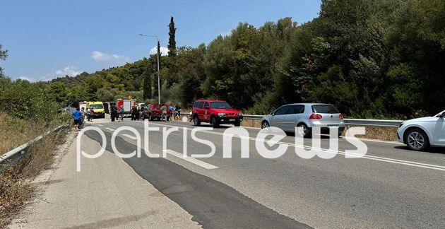 Το σημείο που σημειώθηκε το τροχαίο δυστύχημα στην εθνική οδό Κυπαρισσίας-Πύργου, στο ύψος της Ελαίας Μεσσηνίας - 26 Ιουλίου 2024.