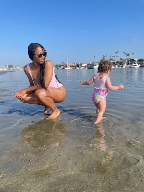 The author and her daughter in Long Beach, California, in the summer of 2023.