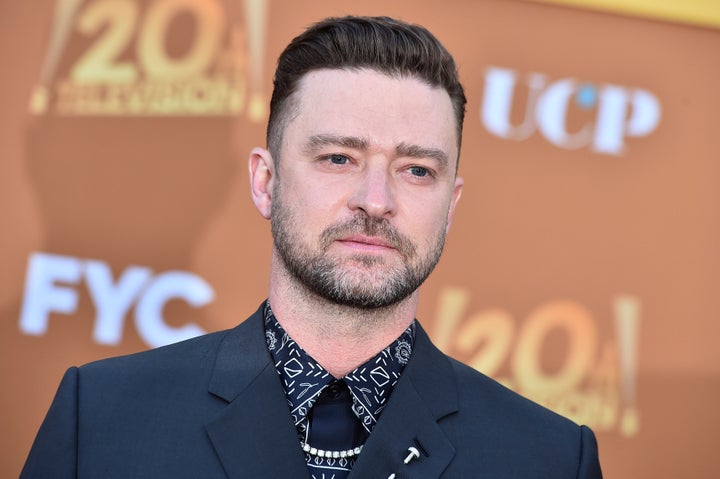 Justin Timberlake chega à estreia de Los Angeles de "Doce," Segunda-feira, 9 de maio de 2022, no Teatro El Capitan.