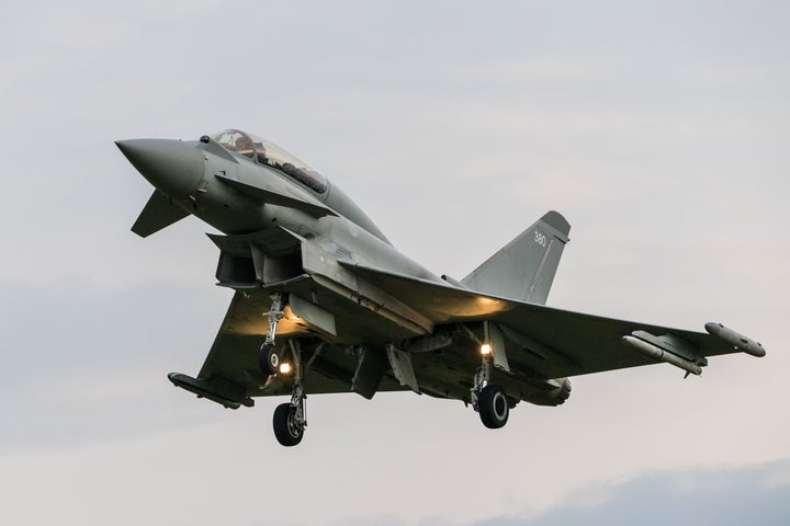 Eurofighter Typhoon στο αεροδρόμιο Κόνινγκσμπι στο Ηνωμένο Βασίλειο