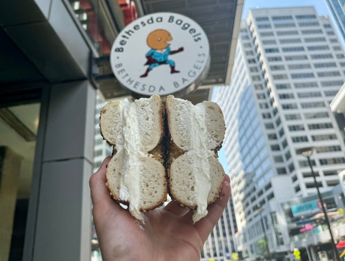 The schmear at Bethesda Bagels.