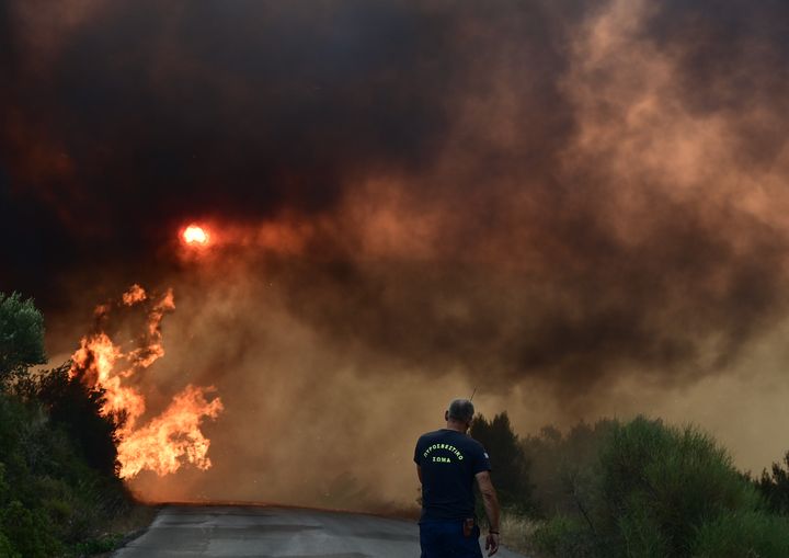 Στην μάχη της πυρόσβεσης με το πρώτο φως του ήλιου στην Εύβοια (30 Ιουλίου 2024)