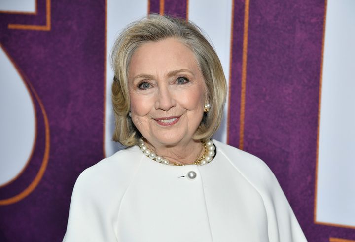 Producer Hillary Clinton attends the "Suffs" Broadway opening night performance at the Music Box Theatre on Thursday, April 18, 2024, in New York. 