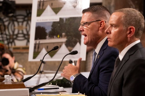 Secret Service acting Director Ronald Rowe and FBI Deputy Director Paul Abbate testify during a joint Senate committee hearing on the security failures leading to the assassination attempt on former President Donald Trump, in Washington, D.C., on July 30.