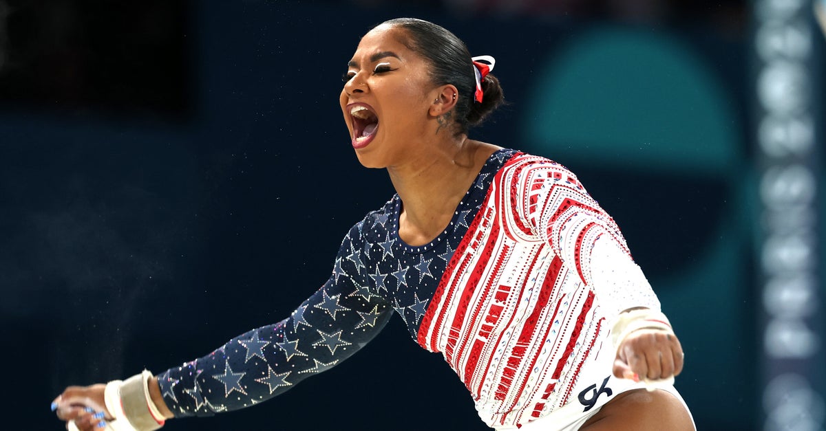NextImg:Jordan Chiles Makes The Coolest Gesture Of The Night In U.S. Gymnastics Team Win