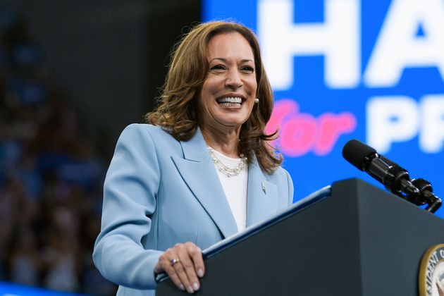 Vice President Kamala Harris speaks during a campaign rally, Tuesday, July 30, 2024, in Atlanta.