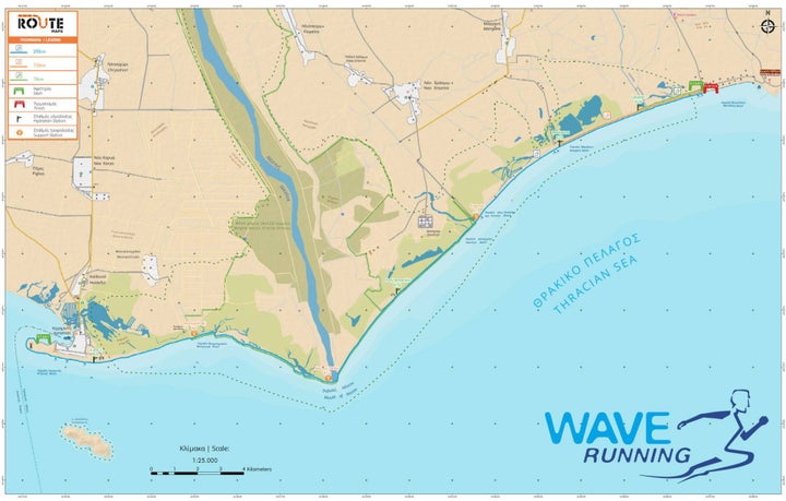 Χάρτης των διαδρομών των 5,10 και 28 χιλιομέτρων. (σχεδιασμός χάρτη, ROUTE)