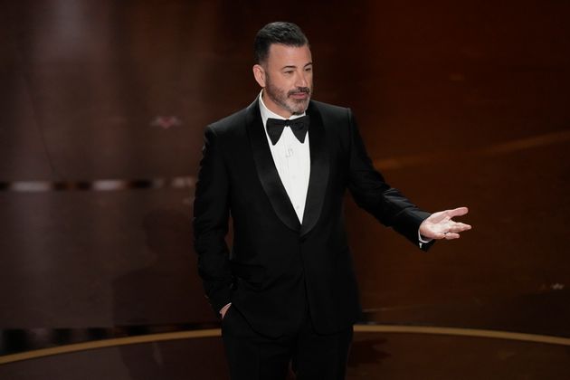 Host Jimmy Kimmel speaks during the Oscars on Sunday, March 10, 2024, at the Dolby Theatre in Los Angeles. (AP Photo/Chris Pizzello)