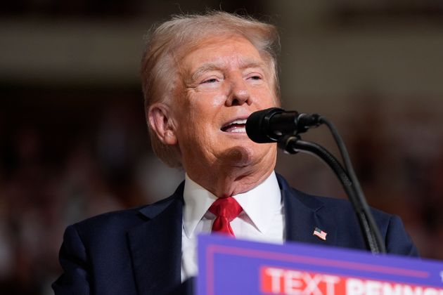 Republican presidential candidate former President Donald Trump speaks at a campaign rally, Wednesday, July 31, 2024, in Harrisburg, Pa. 