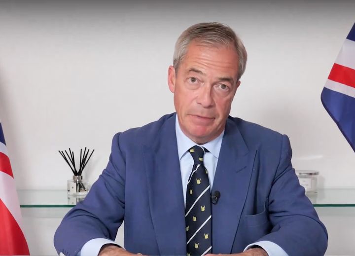 Nigel Farage in his social media video on X