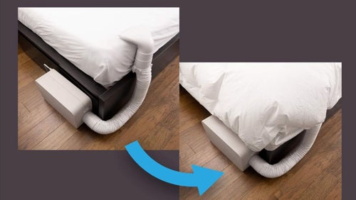 The BedJet 3 slides right under your bed and doesn't require you to change your existing mattress or bedding set up.