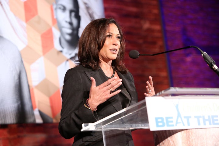 Then-California Attorney General Kamala Harris speaks at a Children's Defense Fund event in 2014 in Culver City, California.