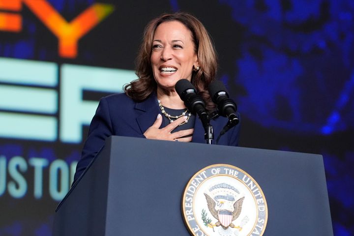 FILE - Vice President Kamala Harris delivers remarks at a Sigma Gamma Rho Sorority gathering in Houston, July 31, 2024, in Houston. (AP Photo/LM Otero, File)