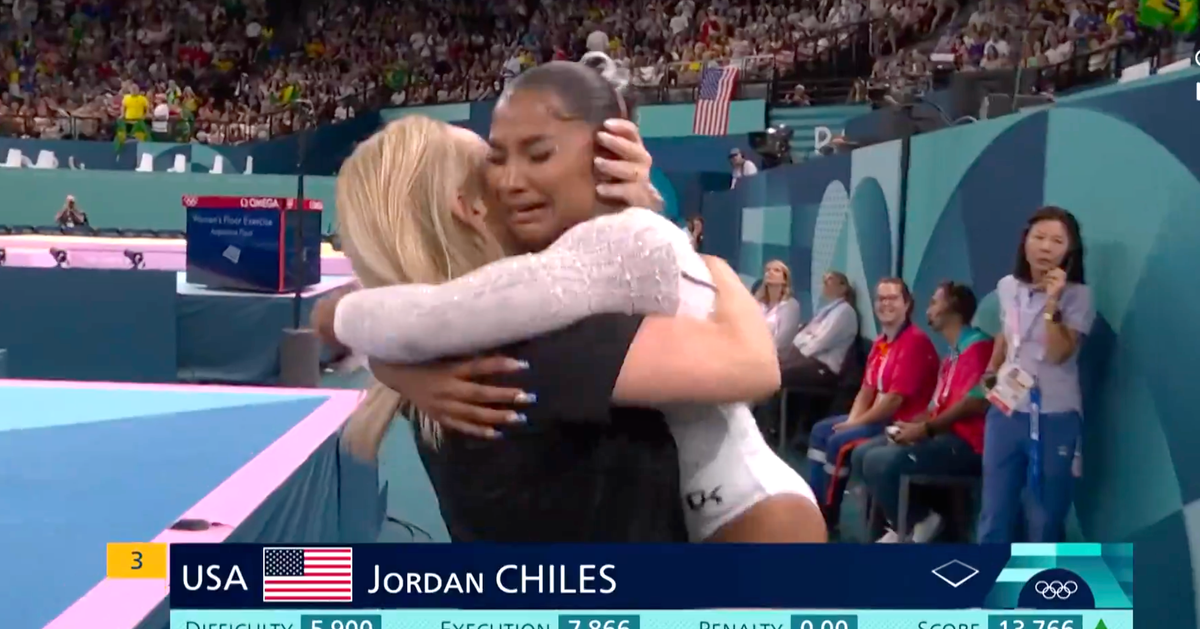 NextImg:Watch Jordan Chiles React To Winning Olympic Bronze After Shock Score Change