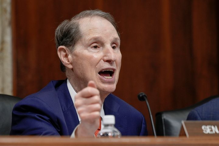 Sen. Ron Wyden (D-Ore.), shown here at a May 2 Senate Energy Committee hearing, is asking billionaire Harlan Crow more questions about luxury travel provided for Justice Clarence Thomas.