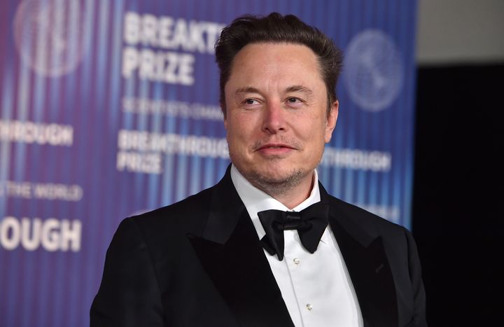 Elon Musk arrives at the tenth Breakthrough Prize Ceremony at the Academy Museum of Motion Pictures in Los Angeles in April.