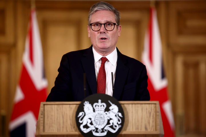 Britain's Prime Minister Keir Starmer speaks during a press conference at 10 Downing Street, London, England, Thursday, August 1, 2024