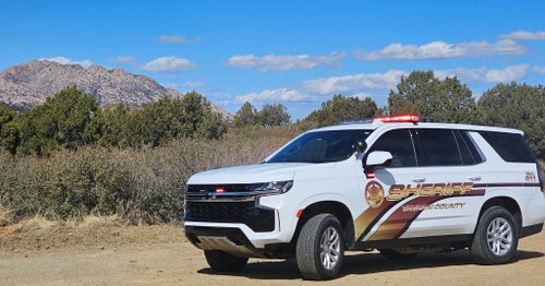 A sheriff's vehicle is shown in a photo from the Yavapai County Sheriff's Office in Arizona.