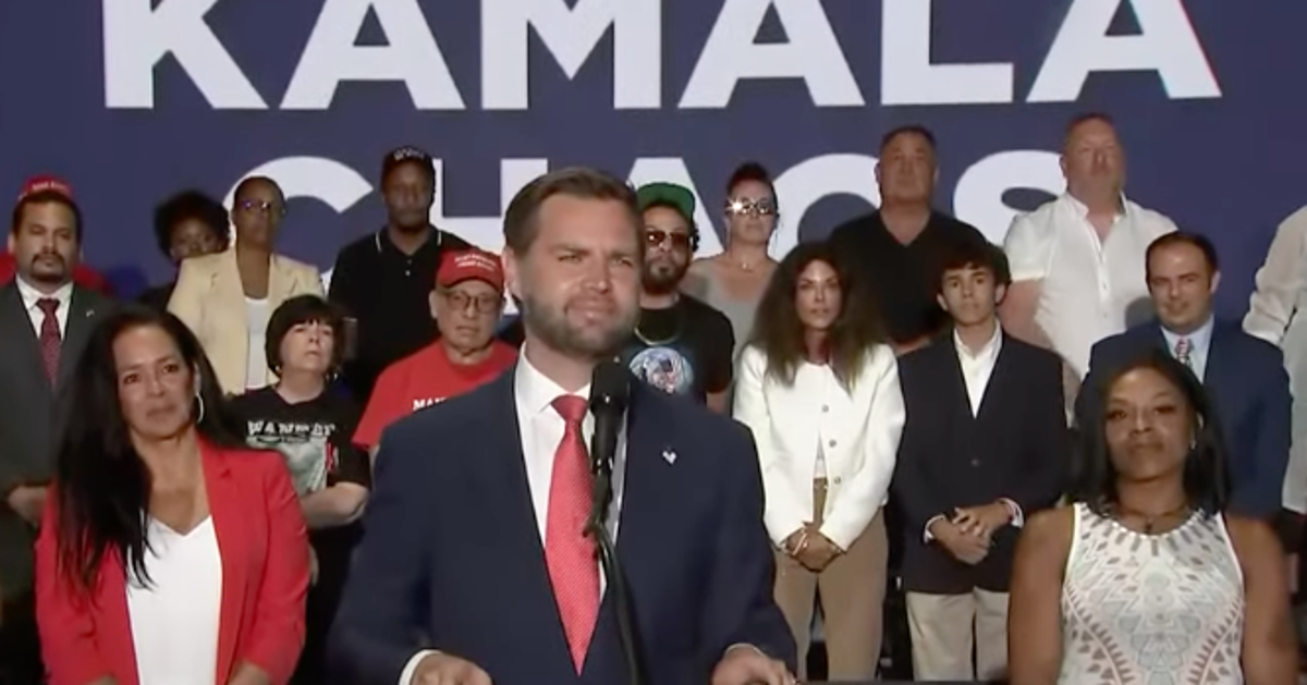 OOPS! People Spot Hilarious Problem With JD Vance's Speech Backdrop