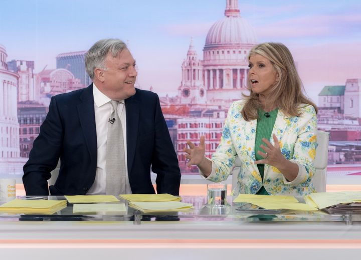 Ed Balls and Kate Garraway presenting Good Morning Britain on Thursday