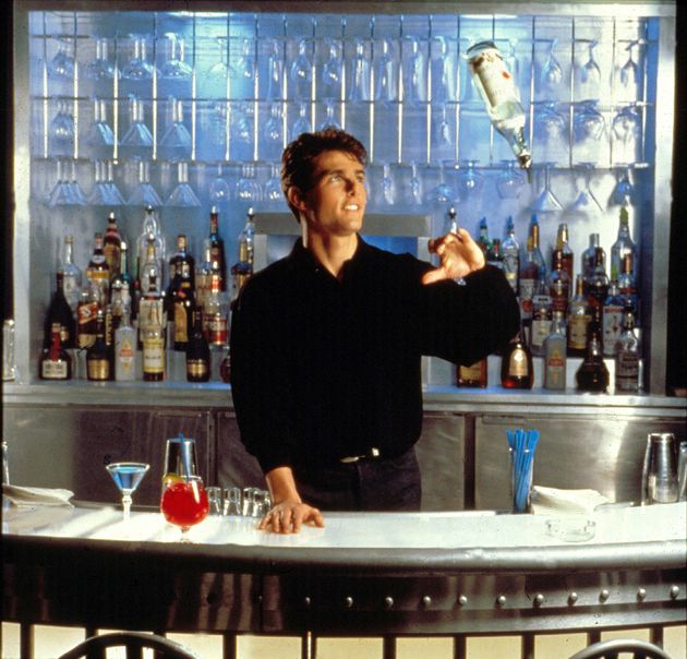 Tom Cruise on the set of Cocktail