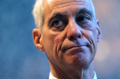 U.S. Ambassador to Japan Rahm Emanuel speaks to media after meeting with Japanese Foreign Minister Yoko Kamikawa at the foreign ministry in Tokyo, on Nov. 30, 2023.