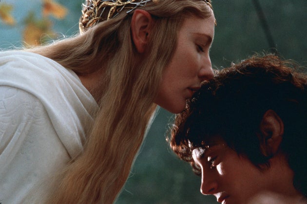 Cate Blanchett and Elijah Wood in the first Lord Of The Rings movie