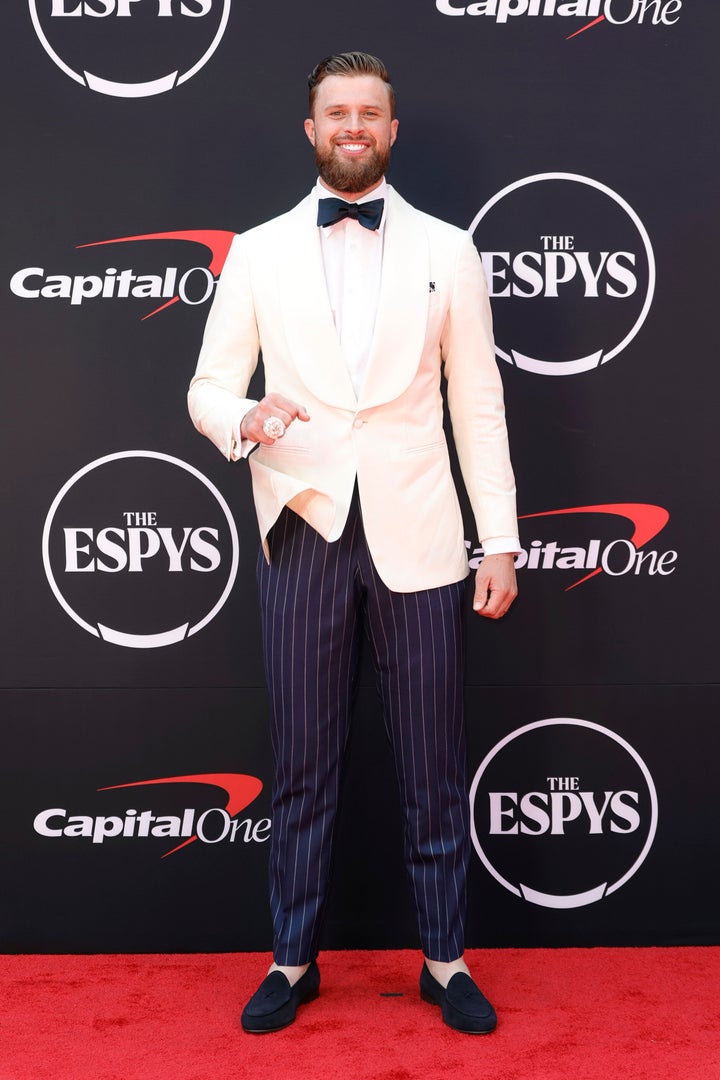 Kansas City Chiefs kicker Harrison Butker is seen at the 2024 ESPY Awards at the Dolby Theatre on July 11 in Los Angeles.