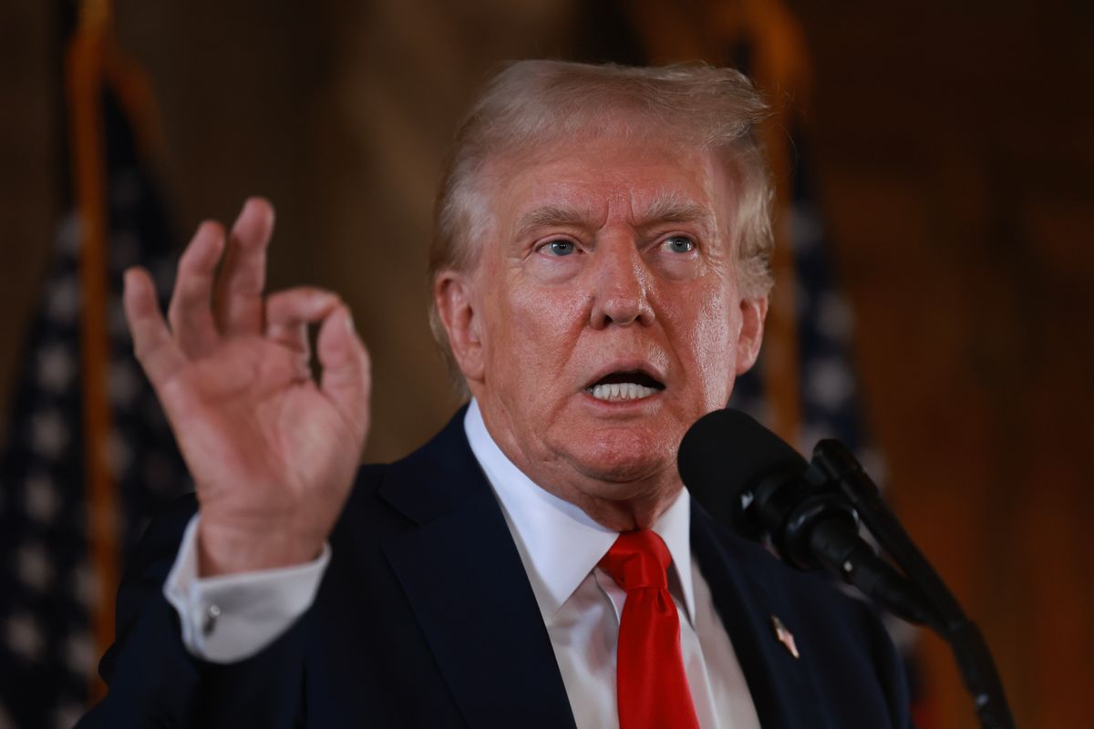 Republican Presidential Nominee Donald Trump Speaks To The Press In Palm Beach, Florida