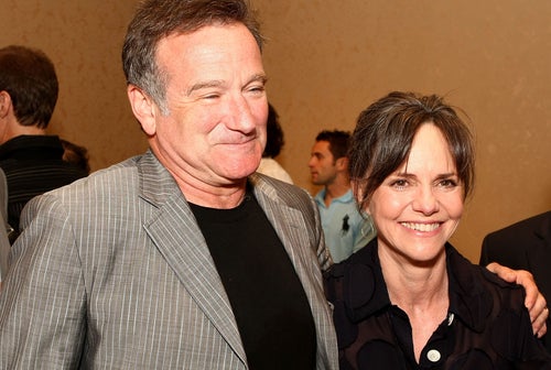 Actors Robin Williams, left, and Sally Field are pictured at a 2008 event in Los Angeles.