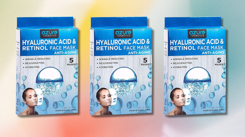 The AZURE hyaluronic acid and retinol anti-aging facial mask is a growing favorite amongst shoppers and it's only $9 on Amazon.