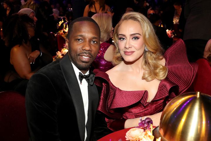 Rich Paul and Adele at the 2024 Grammys