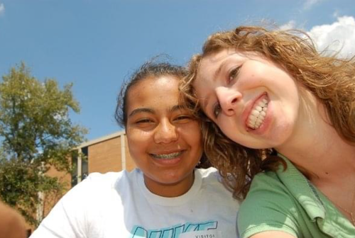 The author (right) and Frances in high school in 2009.