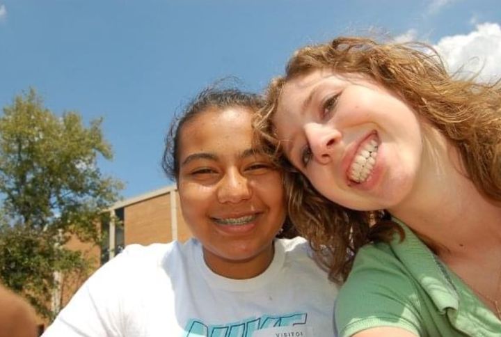 The author (right) and Frances in high school in 2009.