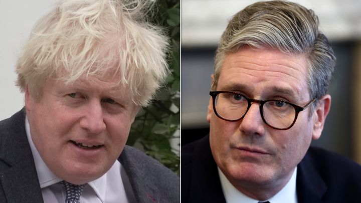 Boris Johnson and Keir Starmer have been compared for their response to the riots