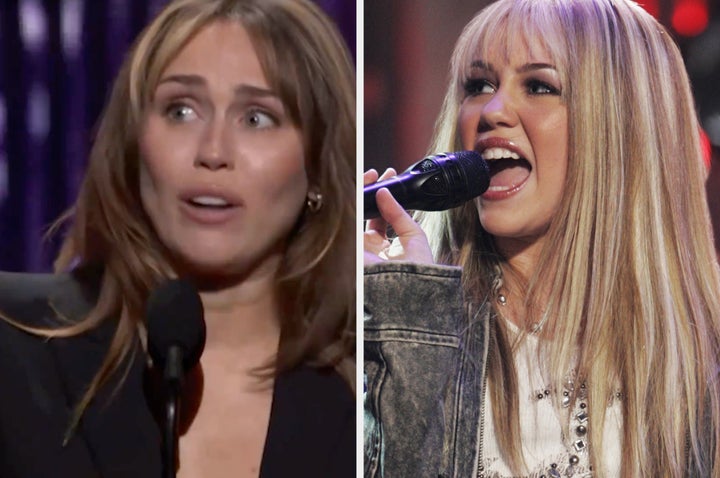 Miley Cyrus in 2024 (left) and 2006 (right)