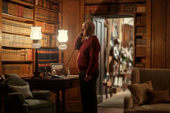 Michael Sheen portrays Prince Andrew during a private moment