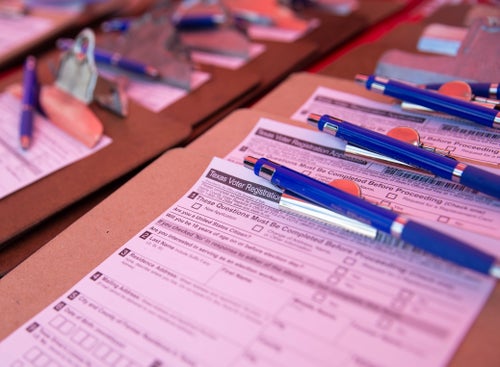 In seven states that require voter registration, you can only do so in person or by mail.