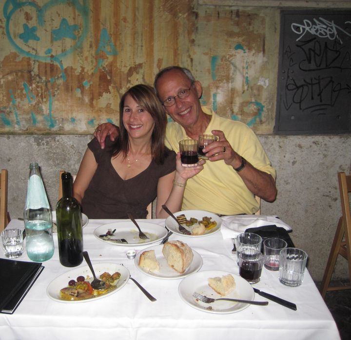 The author is pictured with her dad in Rome, Italy.