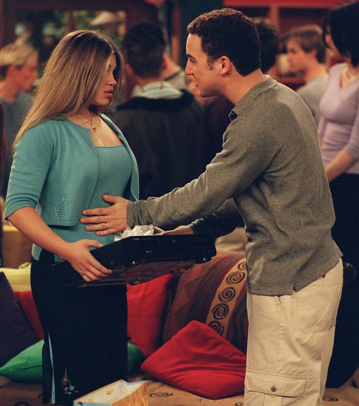 Ben Savage touching Fishel’s stomach in "She's Having My Baby Back Ribs."