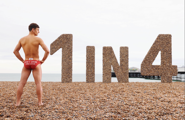 Tom Daley pictured on Brighton Beach