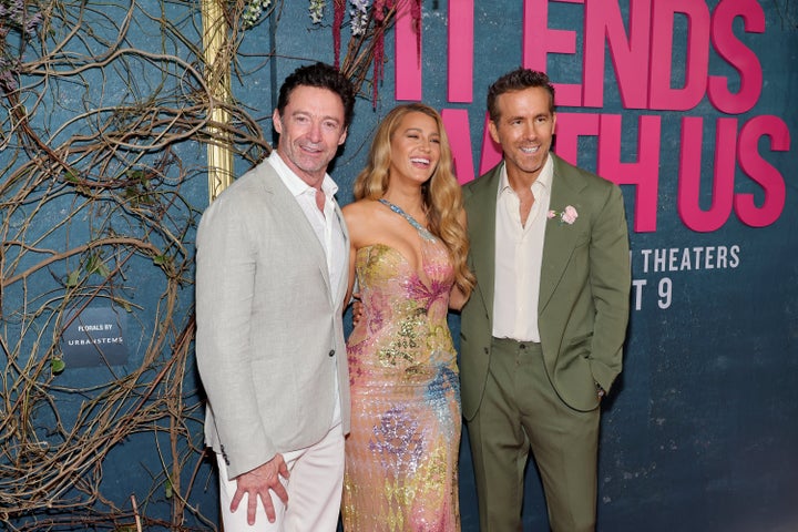 Hugh Jackman, Lively and Ryan Reynolds attend the "It Ends With Us" New York premiere.